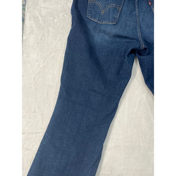 Levis 515 Bootcut Jeans Womens 12M Dark Wash Blue Denim Mid Rise 15516-0136 - Picture 15 of 16